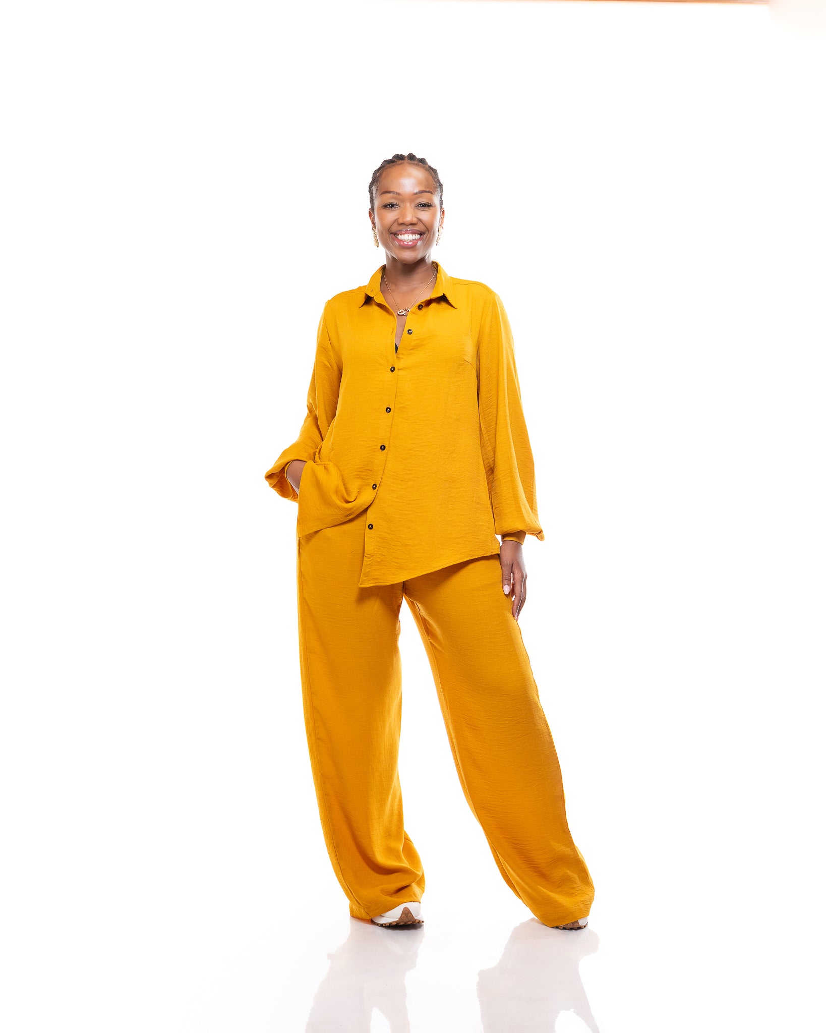 Dolce Wide Leg Pants in Honey Gold